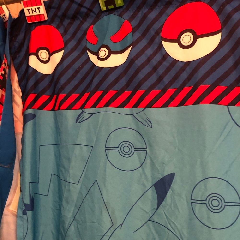 Pokemon Pokeball Print Blue Red Graphic Top
